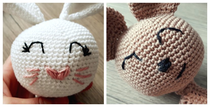 Blog-Inhaltsbild für 'Schmusetuch Häschen trifft Bärchen, kostenlose Häkelanleitung'